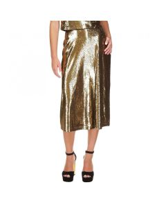 MICHAEL KORS GOLDEN SEQUIN A-LINE MIDI SKIRT